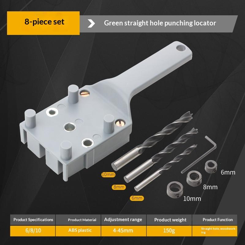 For Carpentry Straight Hole Locator Clamp Woodworking Dowel Handheld Drill Guide And Hole Saw Tool 6/8/10Mm Drill Bit