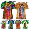 Neue Mode Guadalupe Jungfrau Maria von Mexiko 3D-Druck T-Shirt Unisex Frisches Casual Kurzarm-T-Shirt Klassisches T-Shirt Bekleidung