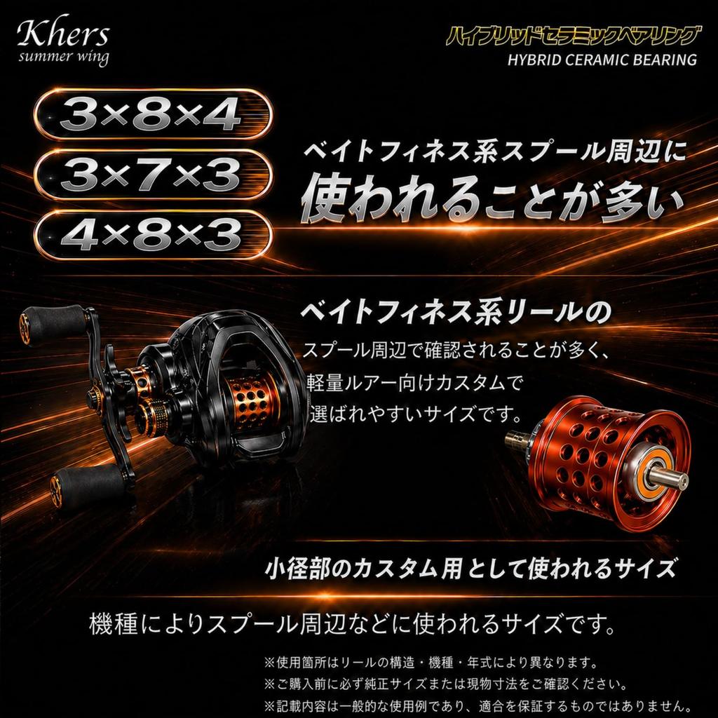 Khers Hybrid Ceramic Bearing for Bait Reel Hybrid Bearing Replacement