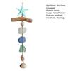 Sea Glass Wooden Nautical Wall Decor Handcrafted Starfish Shells Bathroom Hanging Decoration Beach Coastal Wall Art for Living Room Dining Room