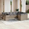 VidaXL Garden Lounge Set with Cushions 10 Pcs Beige Braided Resin 3266849