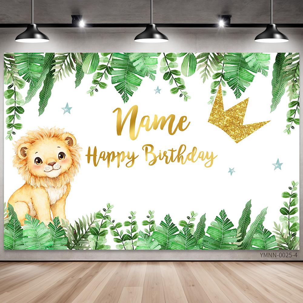 Safari Wild One Birthday Photography Backdrop Jungle Animals 1st Birthday Party Newborn Baby Room Wall Gifts Custom Background