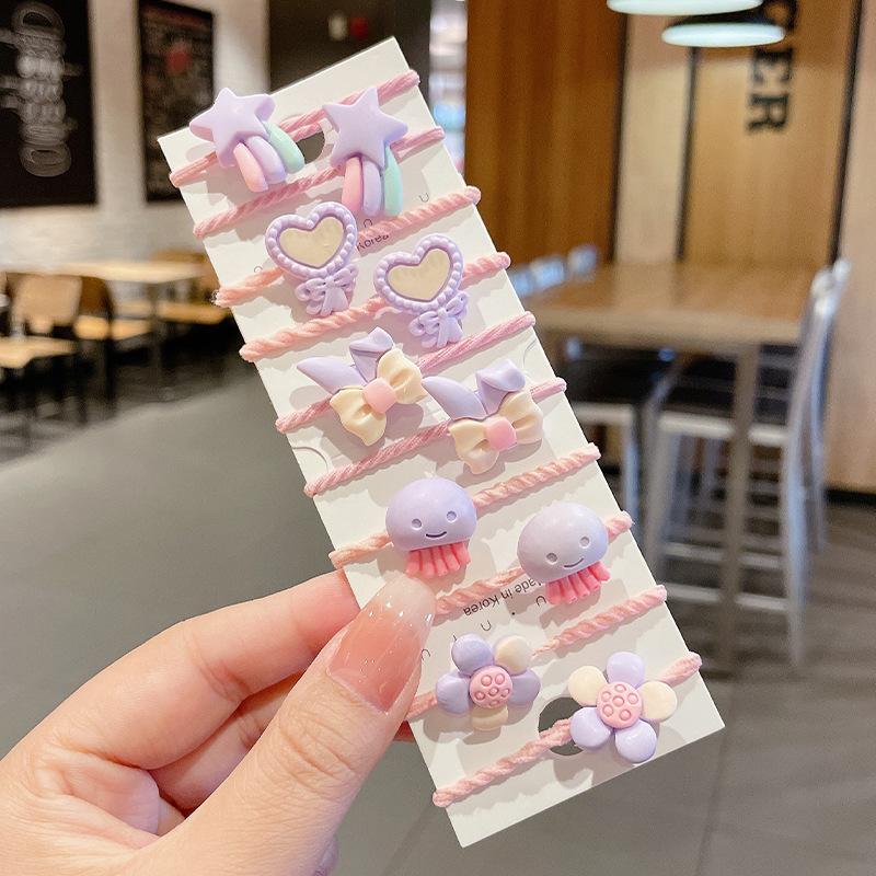 10PCS/Set Hair Bands for Children Cute Cartoon Animals Rubber Band Headwear Girls Baby Headband Scrunchies Kids Hair Accessories