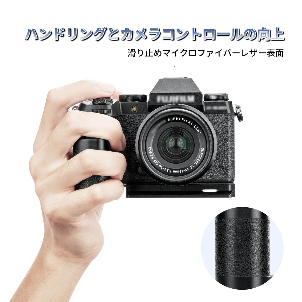JJC Metal Hand Grip for Fujifilm AirTag Storage Convenient Battery Screw Arca Type L-Shaped X-S20/XS20 Cameras, Built-in Slot, Anti-Theft,