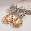 Metal light-sensitive surface geometric round U-shaped ear buckle niche environmentally friendly fashion earrings