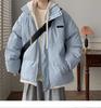 Men's Trendy American-Style Faux Two-Piece Down Coat - Winter Hooded Loose Fit for Cold Protection