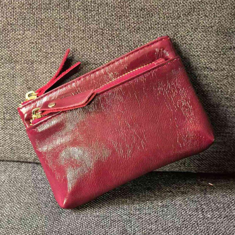 

Маленький кошелек на молнии для женщин, первый слой коровьей кожи, мини-сумка с узором «всплеск», сумка для ключей, сумка для карт, монетница из натуральной кожи, женская сумка для мелочи красный
