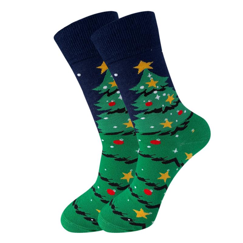

Christmas themed socks with colorful prints cute cartoon skin friendly polyester fiber breathable and comfortable