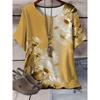 Modisches Blumendruck Damen Top Lässig Kurzarm Locker Bequem T-Shirt Vielseitige T-Shirts Damen