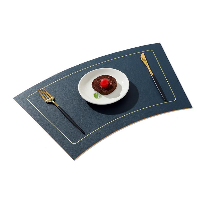 Nordic Fan-Shaped Round Table Mat - Insulated, Waterproof PVC for Hotels & Dining Tables