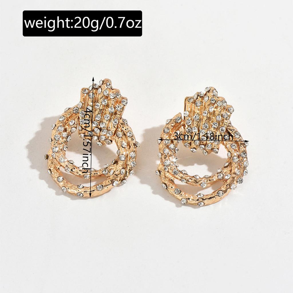Geometric Statement Earrings For Women With Zinc Alloy Plating Fashion Winter