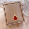 Luxury Ruby Full Diamond Micro-Diamond Necklace Women'S Transfer Bead Collarbone Chain With Jewelry