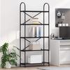 Bookshelf Black Oak Look 80 x 30 x 183 cm Engineered Wood