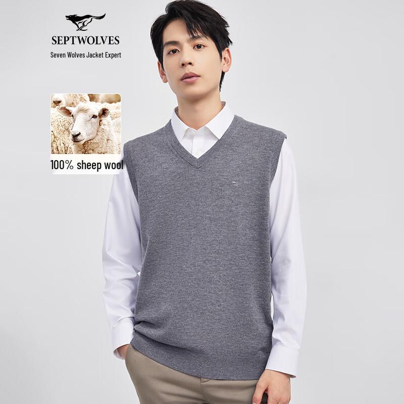 

Septwolves Men s 100% Wool V-Neck Vest 2XL