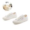 Wula grass pigskin pad canvas shoes women's 2025 autumn new flat-bottomed casual women's single shoes versatile little white shoes women