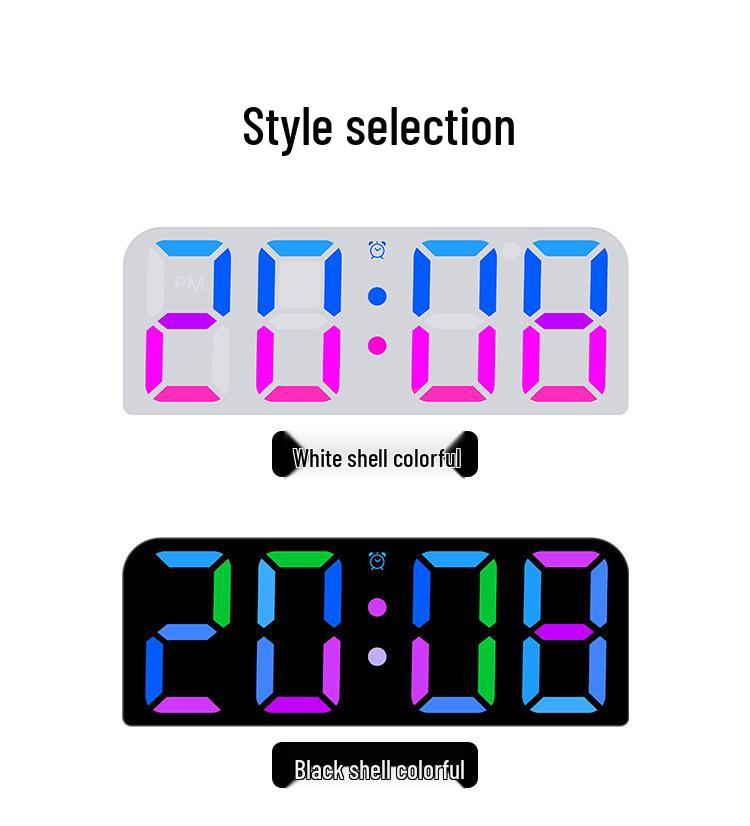 RGB Phantom Color Wall Clock: Creative Digital Clock for Living Rooms
