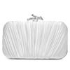 Women's Classic Pleated Design Satin Square Evening Bag Clutch Dress Bags Evening Party Prom Bags Wedding Clutch Bag