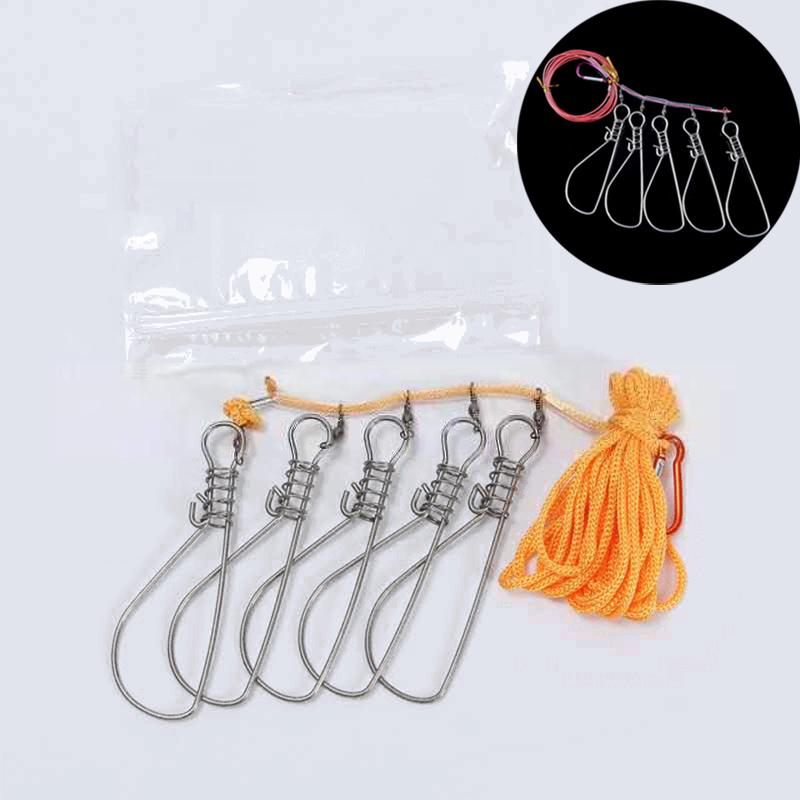 3.5 Meters Fishing Rope Stainless Steel River Fish Lock Buckle Outdoor Sport Fishing Tackle Lanyard Carp Fishing Accessories