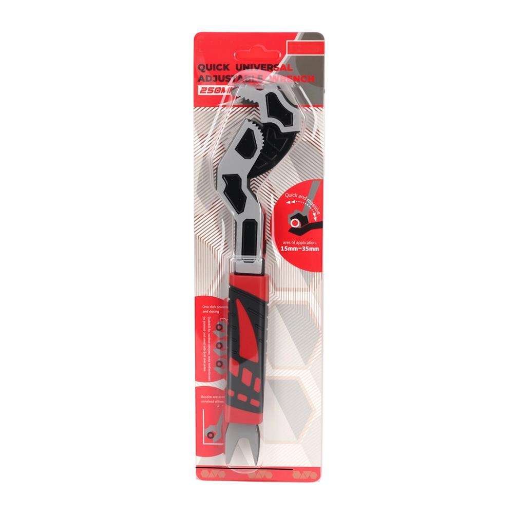 Multifunction Steel Three-Sided Tooth Adjustable Pipe Wrench, Anti-Slip Bolt & Nut Tool Quick Small Wrench Hand Tool
