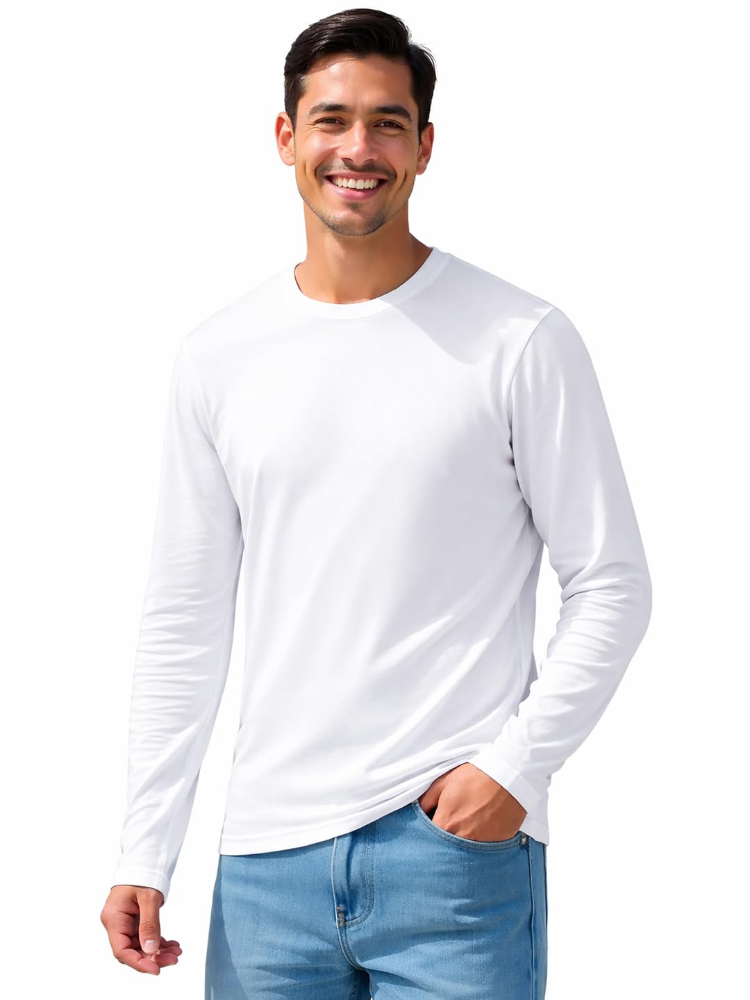 Bewakoof Men s Solid Regular Fit Full Sleeve Round Neck Cotton T-Shirt XL