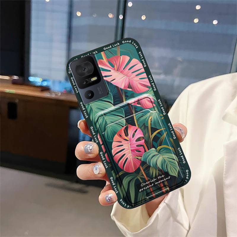 Card Slot Fashion Design Phone Case For TCL 40SE/T610K Full Wrap Back Cover Cartoon TPU Waterproof Soft Case Cover Cute