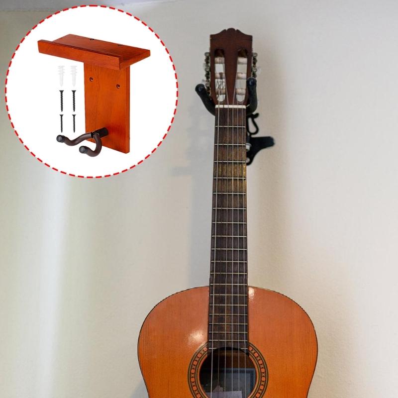 Solid Wood Instrument Hanger With Storage Compartment Space Saving Guitar Display Rack Upgrades for Guitars & Ukuleles