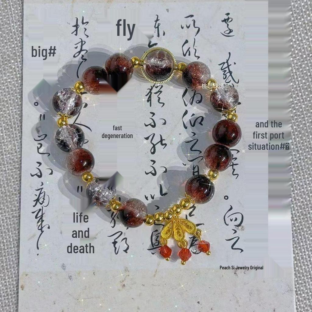 Charming Pink Crystal Floral Bracelet - Court Style Dream Gift for Girlfriend