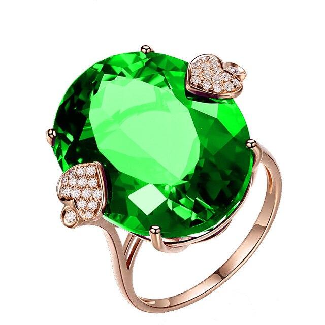 

Роскошное овальное кольцо с топазом, обручальное кольцо из 18-каратного розового золота для женщин, подарок 9