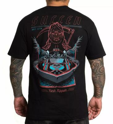 T-Shirt Maglietta Premium Herren Sullen Art Flesh Rippers Sensenmann Tattoo