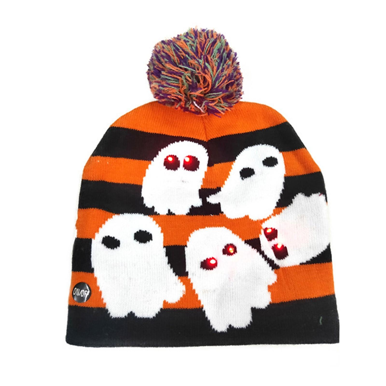 

Забавная светодиодная вязаная шапка с подсветкой на Хэллоуин, новинка, шляпа унисекс, детская шляпа, декорации, вечерние шляпы(батарея в комплекте) жёлтый