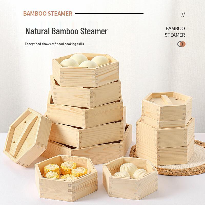 Liufu Hexagonal Wooden Steamer Set Liufu Steamer Lid