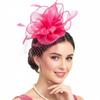 Neues Netz Feder Kopf Blume Haarschmuck Organza Braut Party Zylinder Kopfbedeckung Jockey Club Retro Schleier Kopf Blume