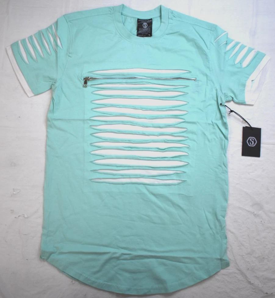 Switch Remarkable Mens Limited Edition Ripped Mint & White Shirt NWT Large L