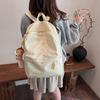 Schoolbag Japanese Cream Wind Girl Backpack Large Capacity Solid Color Versatile Women's Backpack Going Out Travel Bag Computer School Bag