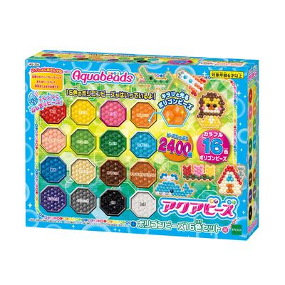 Aquabeads Bead Set Polygon Beads ST Mark Ages 6 and Crafting EPOCH (Sold Separately) [16-Color Set] AQ-259 Certified, Up, Water-Based, Toy, Aquabeads,