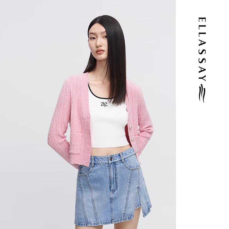 

ELLASSAY Women s Sweet V-Neck Short Knit Cardigan XS