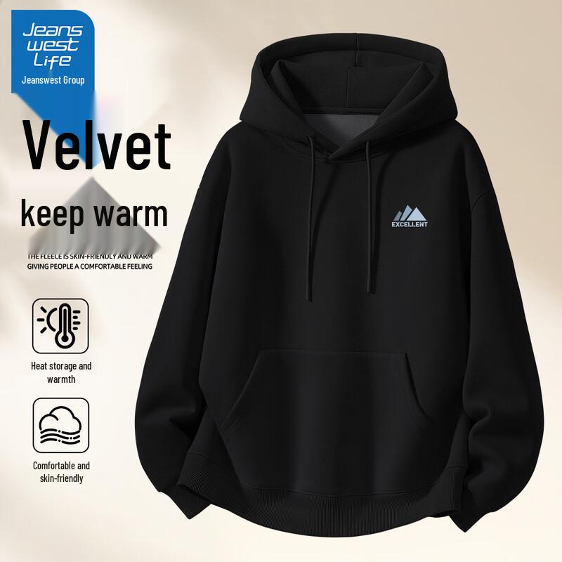 JEANSWEST LIFE Men s Heavyweight Loose Fit Hooded Sweatshirt M