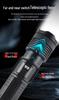High-Brightness Long-Range Rechargeable LED Zoom Flashlight with White Laser and Digital Display for Outdoor Use