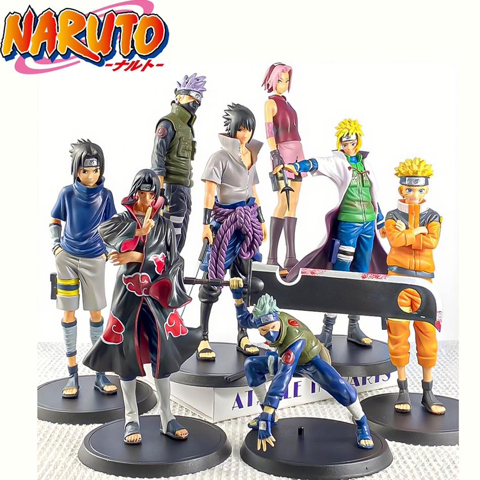 20cm Bandai Naruto Anime Figürü Shippuden Uchiha Sasuke Hatake Kakashi Namikaze Minato Aksiyon Figürü Koleksiyon Model Oyuncaklar Hediyeler