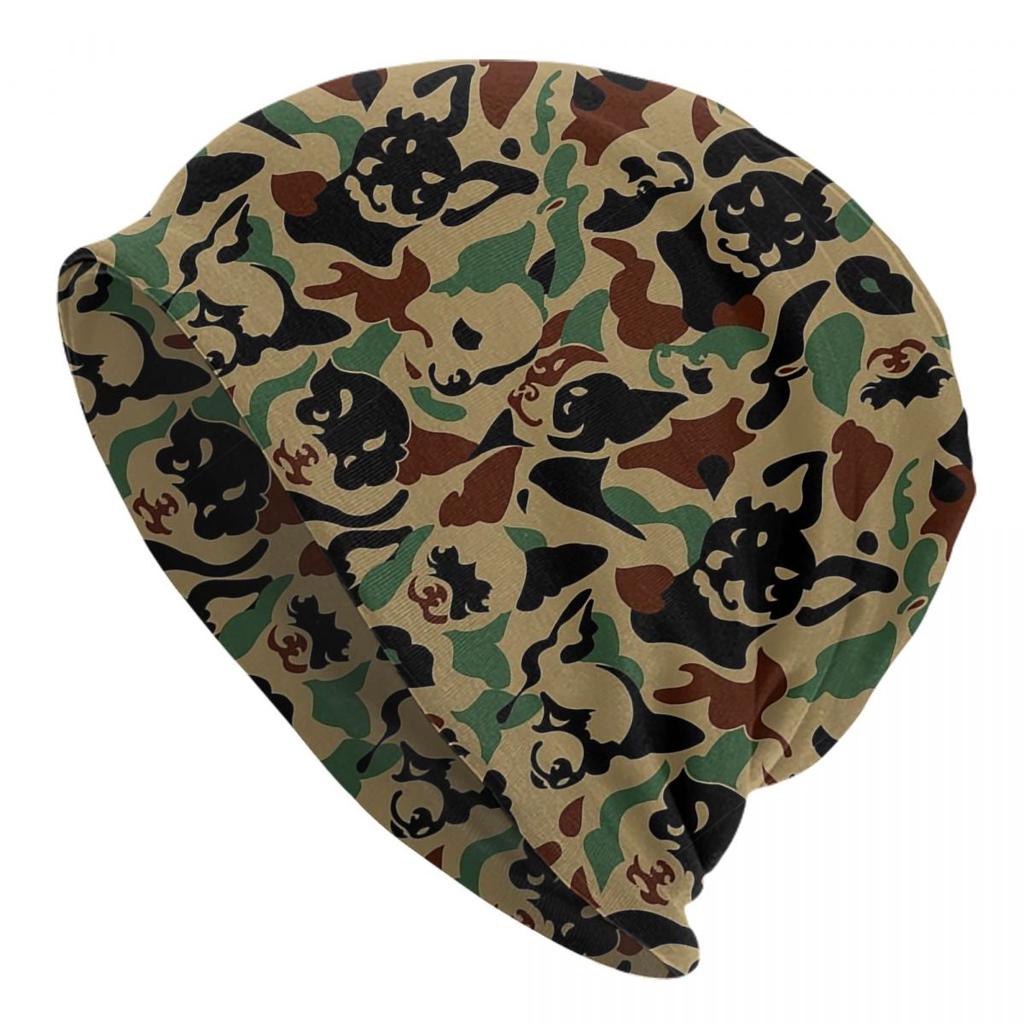 Cute Pet Chihuahua Camouflage Beanies Skullies Caps Merch Man New Arrival Beanies Hats