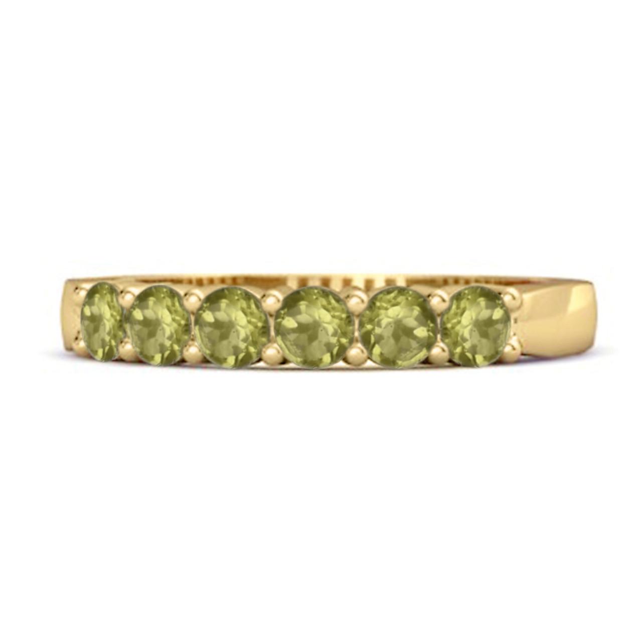 

Peridot Half Eternity Band Ring - Sterling Silver Gold Vermeil 8 жовтий/золотий
