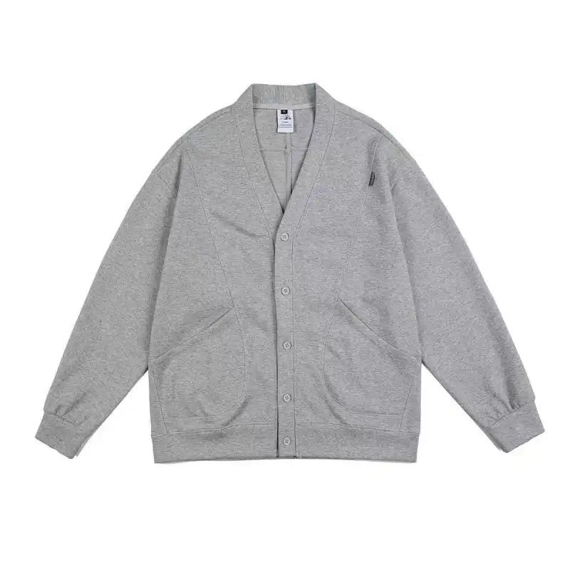 Basic Japan Style Einfarbige Jacken Herrenbekleidung Vintage V-Ausschnitt Herbst Neu Langarm Taschen Lässig Einreihige Mäntel