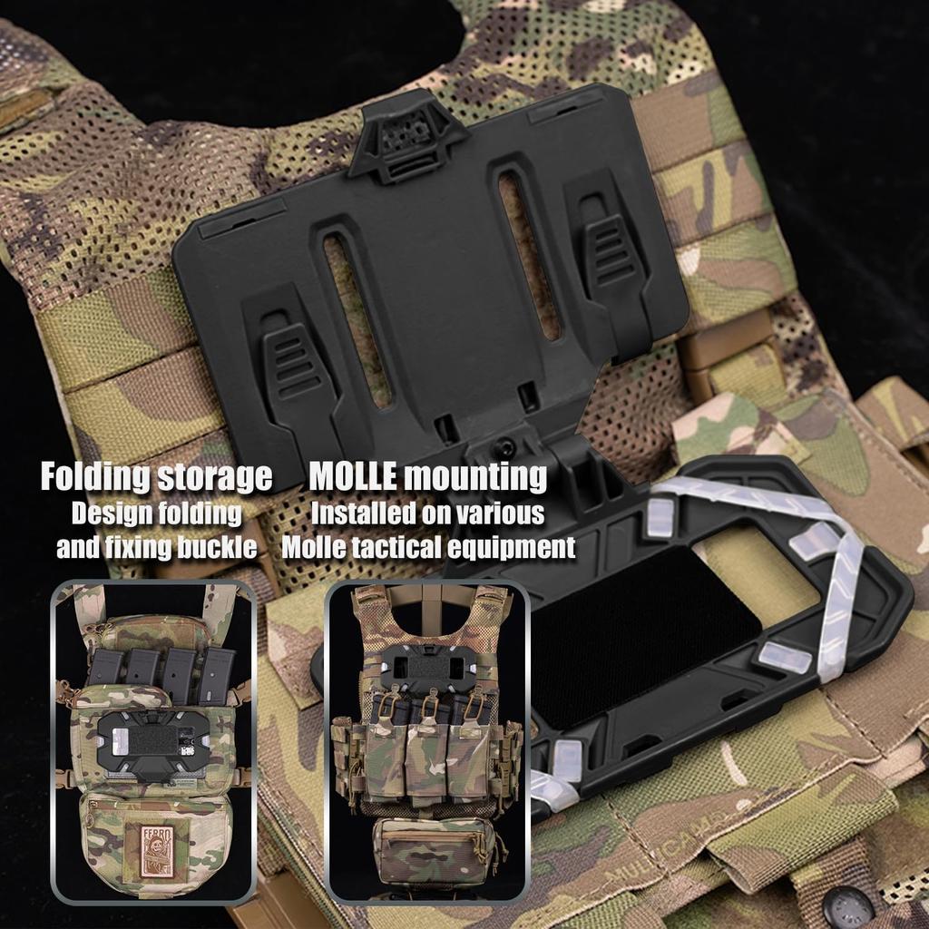 Vest Mobile Phone Rack Tactical Folded Navigation Board Mobile Phone MOLLE Holder Hunting Paintball Chest Bag Map Bag