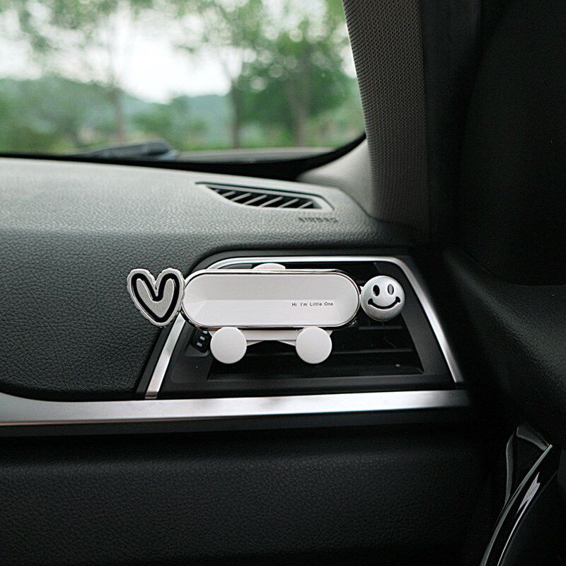 

Heart Mobile Phone a on-Board Bracket Air Outlet Special Car Cute Car Navigation Holder Support Frame Classy Silver Love Smiley White Mobile Phone Holder