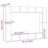 8 Piece Wall Mounted TV Cabinet Set Rustic Wood Look Engineered Wood