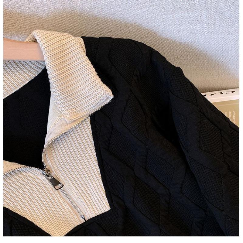 Sweatshirt for Women Cotton Oversize Thickened Loose Half-high Neck Casual Pullover Long Sleeve Winter Sweatshirt Top