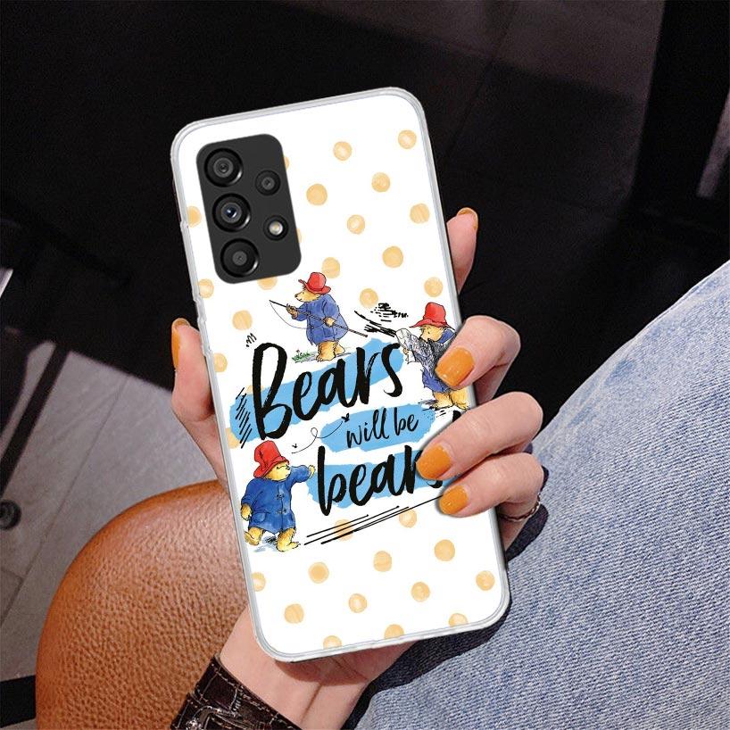 Cute P-PaddingtonS Bear Phone Case For Samsung Galaxy A52 A32 A22 A12 A51 A31 A50S A30S A20S A10S Note 20 Ultra 10 Plus S10 A72