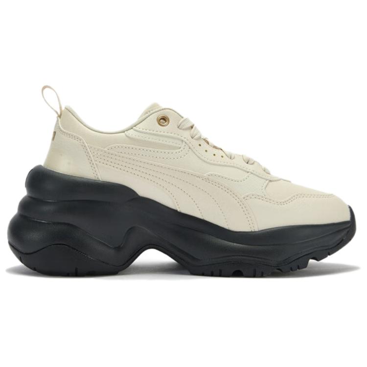 Puma Cilia Wedge Comfortable Versatile Height Increasing Low Top Dad Shoes Women Sneaker Off-White 393915-05