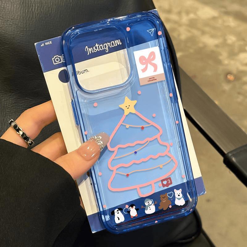 

Простой чехол для рождественской елки из высокопрозрачного мягкого материала, подходящий для чехла для мобильного телефона Apple 16, защитный чехол для iPhone 15 Apple 12PROMAX
