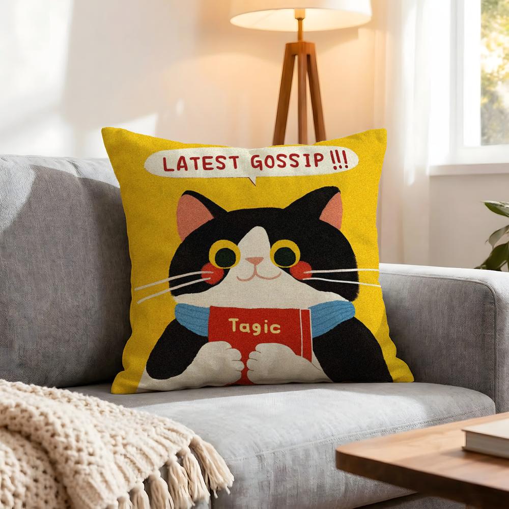 Cartoon Cartoon Cat Cushion Cover 1Pcs Decorative Covers Soft Cushion Case For Sofa Couch Decor 40X40 45X45 Pillowcases